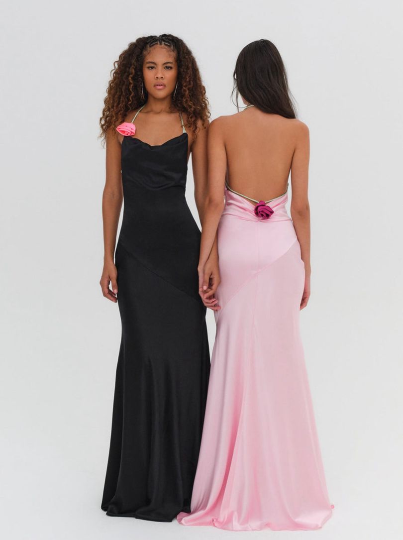 Black For Love & Lemons Brigette Gown Maxi Dress | US-GJAY52308