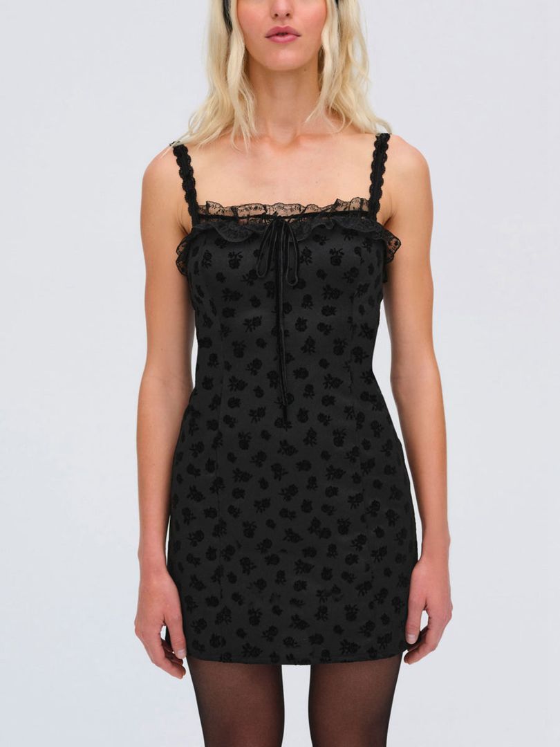 Black For Love & Lemons Claira Mini Dress | US-LYSG58624