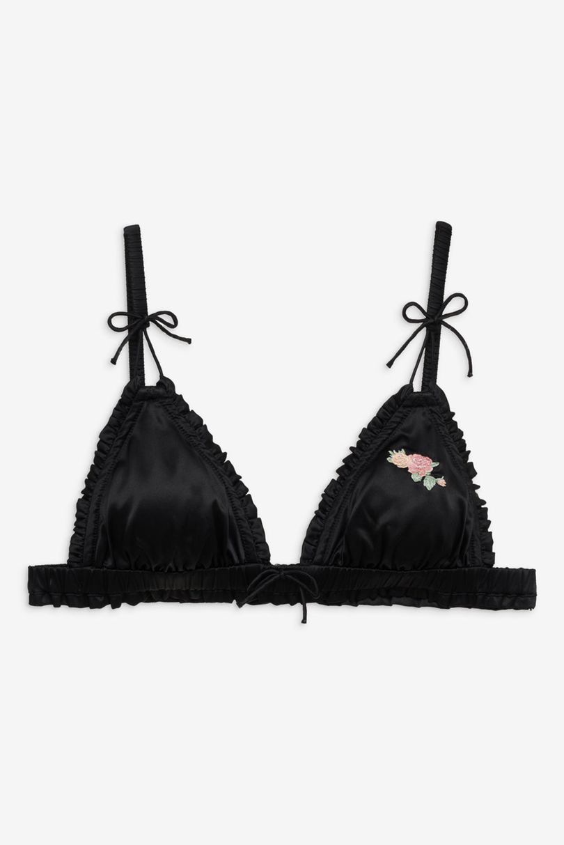 Black For Love & Lemons Everyday Rosebud Bralette | US-MRBT93127