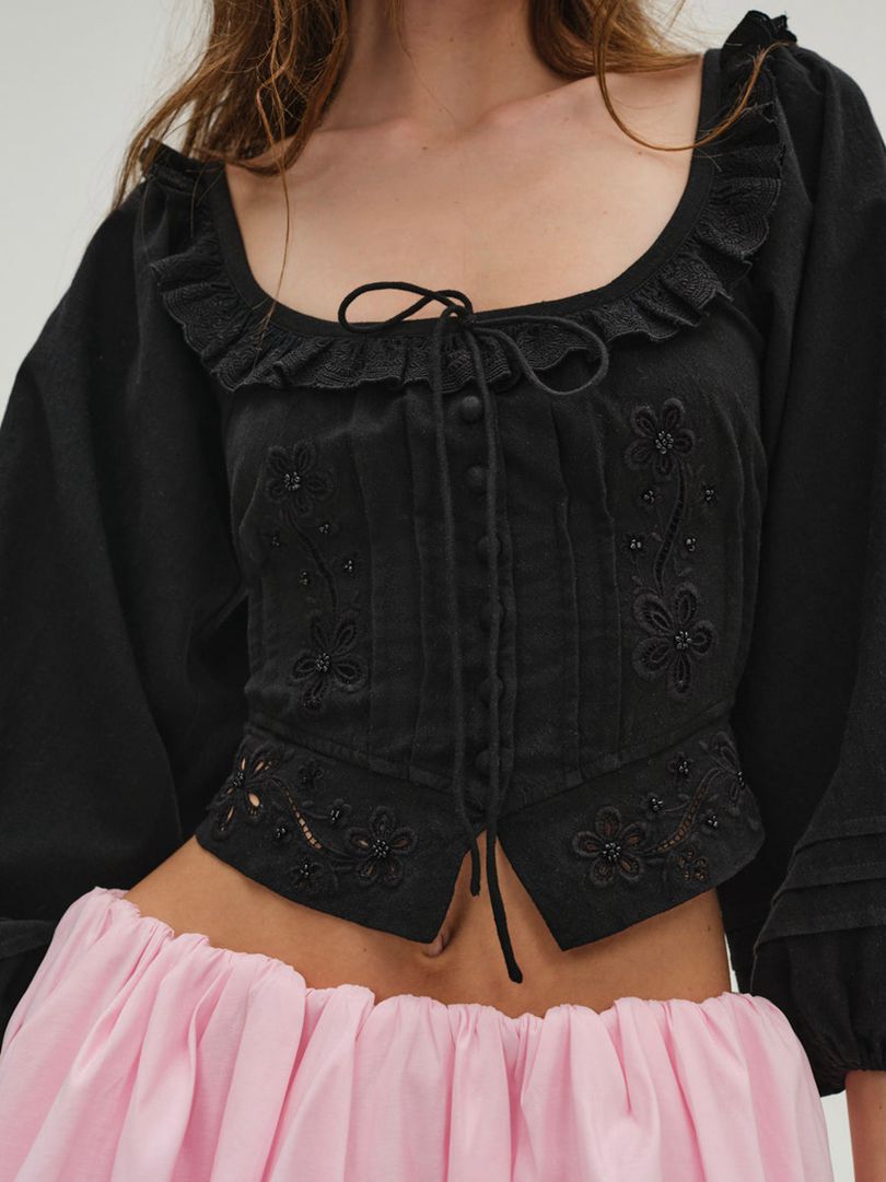 Black For Love & Lemons Harlow Top | US-BNRM13520