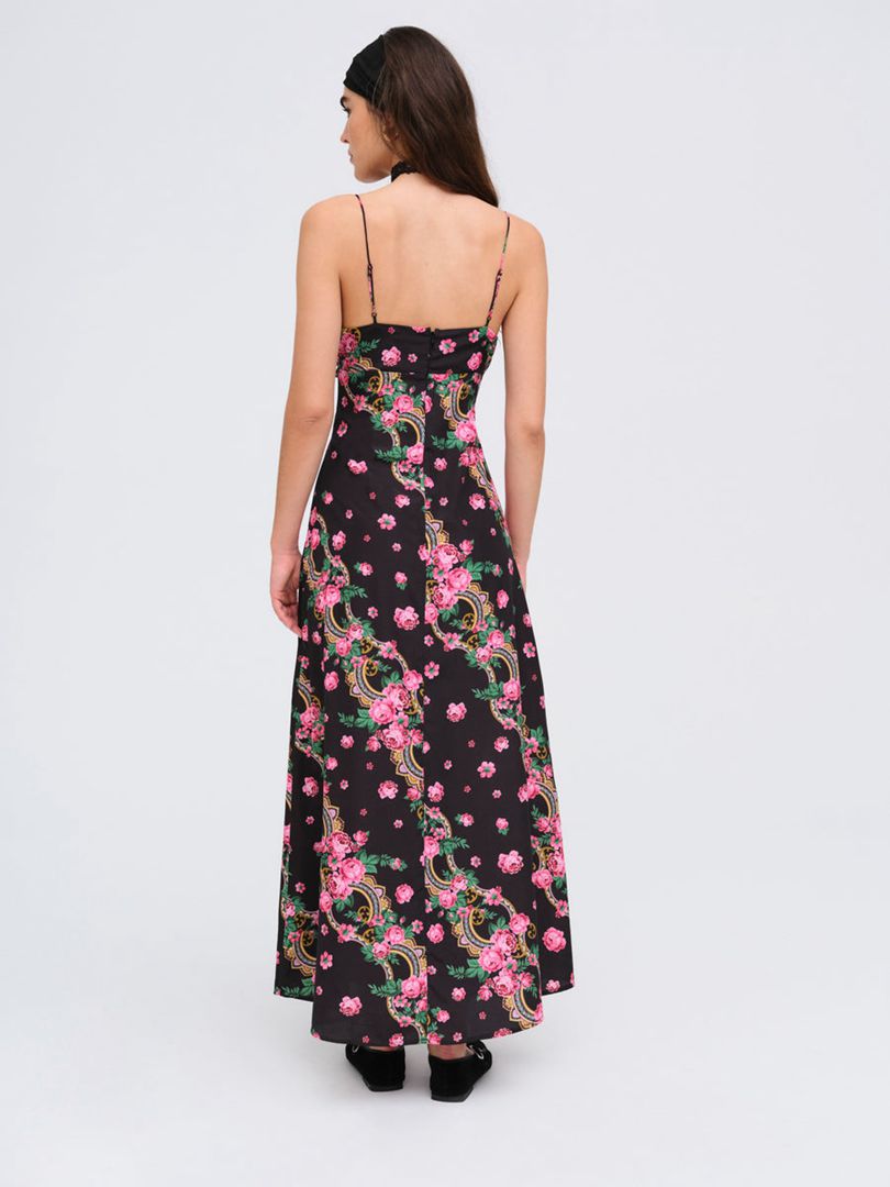 Black For Love & Lemons Justice Maxi Dress | US-FYOL4137