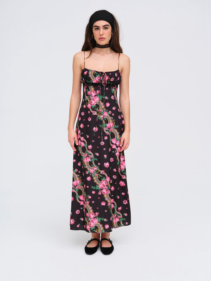 Black For Love & Lemons Justice Maxi Dress | US-FYOL4137