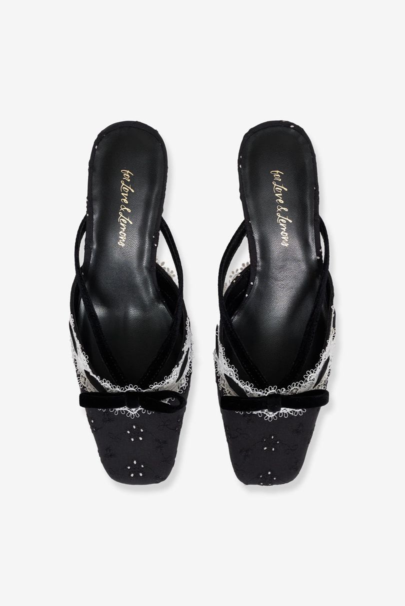 Black For Love & Lemons Liona Heeled Mules | US-ACZE38620