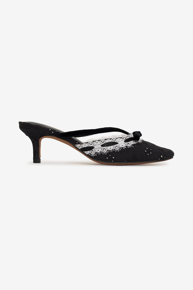 Black For Love & Lemons Liona Heeled Mules | US-ACZE38620