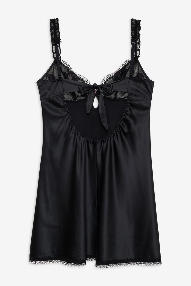 Black For Love & Lemons Love Garden Slip Dress | US-HAQU52874