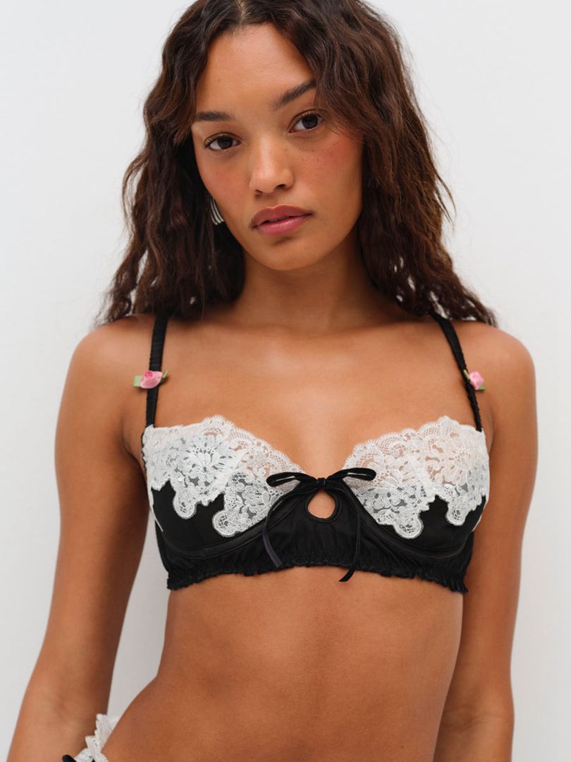 Black For Love & Lemons Maeve Underwire Bra | US-VCWT68259