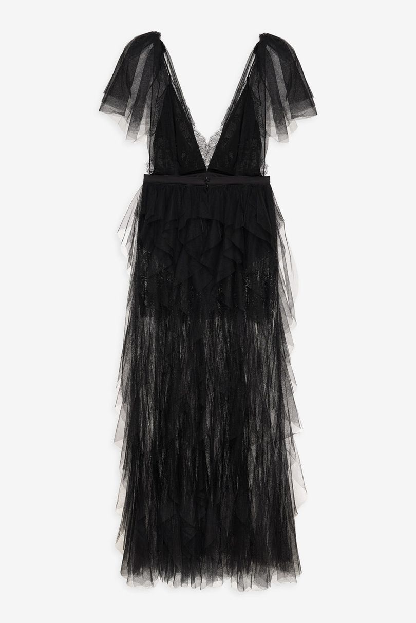 Black For Love & Lemons Maxine Gown Maxi Dress | US-TKGO90213