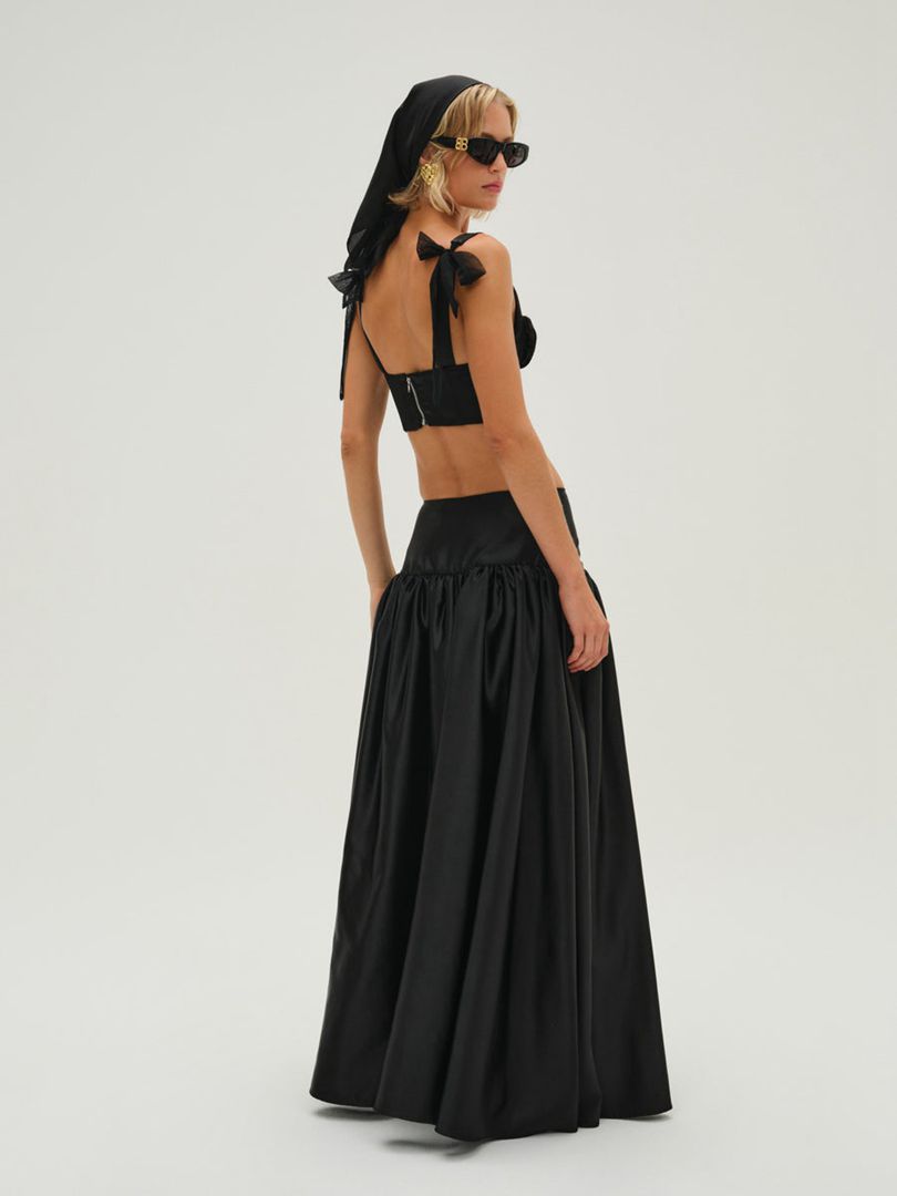 Black For Love & Lemons Nelly Maxi Skirt | US-YTQH34926