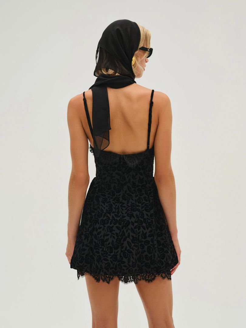 Black For Love & Lemons Shae Mini Dress | US-KSXJ14957