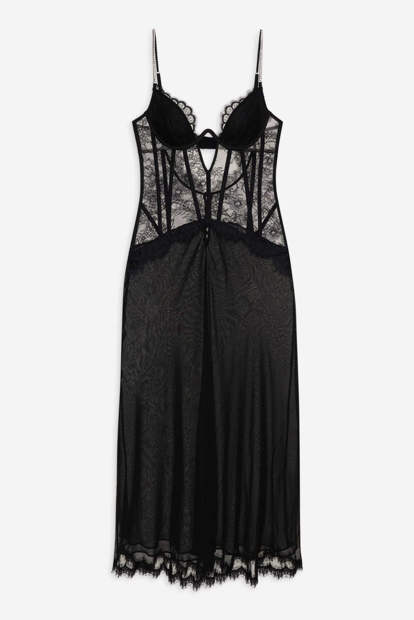 Black For Love & Lemons Sharon Slip Dress | US-CAXB91673