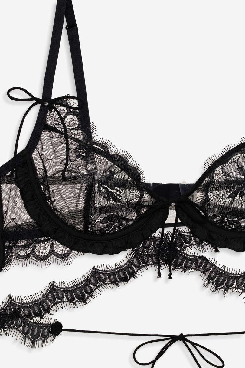 Black For Love & Lemons Sonja Underwire Bra | US-AEDR37049