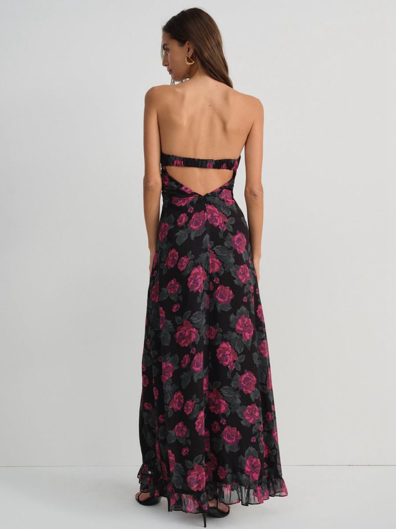 Black For Love & Lemons Teagan Maxi Dress | US-FNPM57129