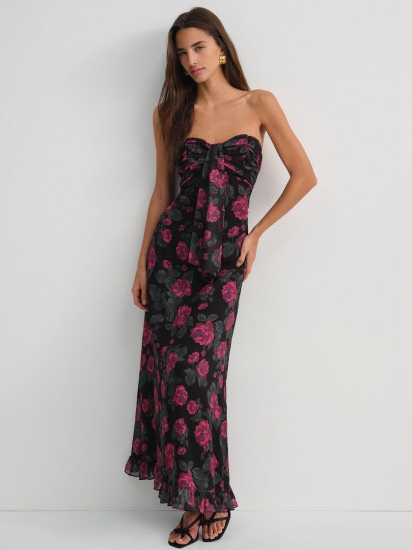 Black For Love & Lemons Teagan Maxi Dress | US-FNPM57129