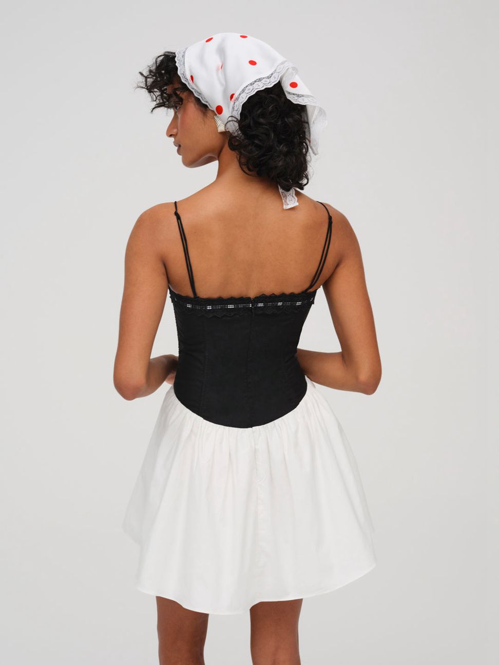 Black / White For Love & Lemons Annabella Mini Dress | US-IUOC47305