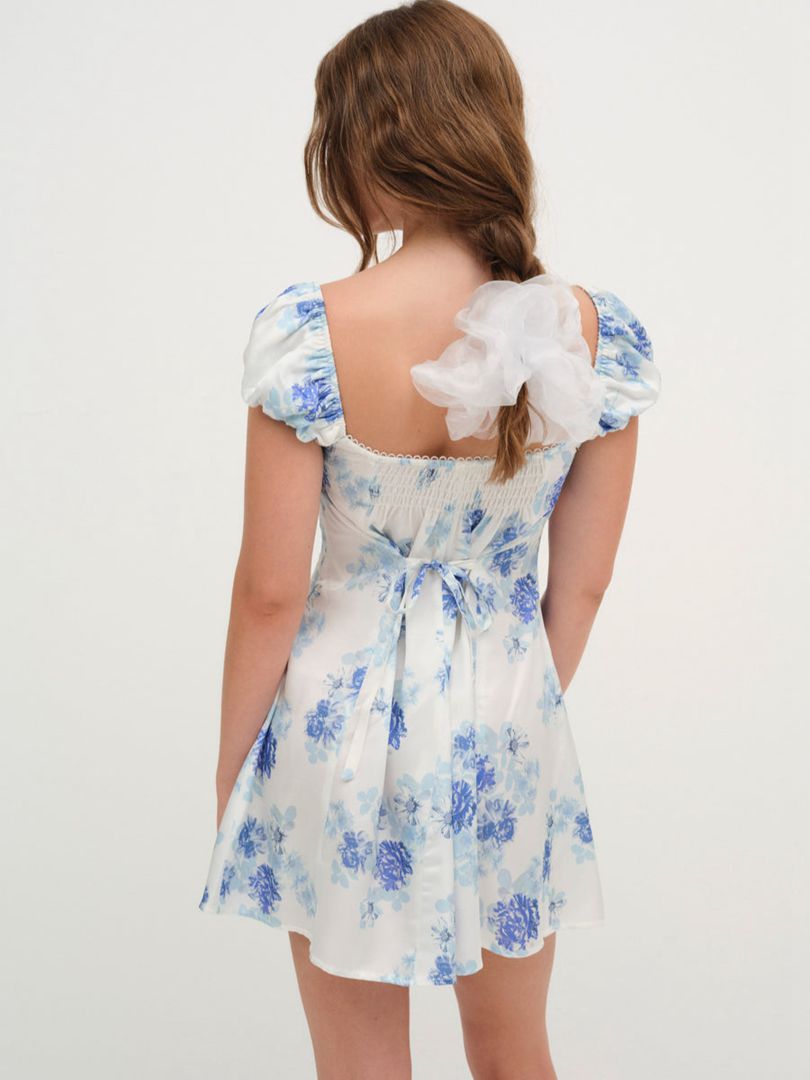 Blue For Love & Lemons Antonia Mini Dress | US-FOZT10326