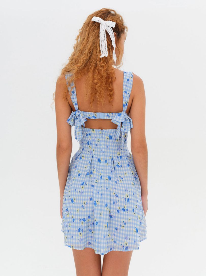 Blue For Love & Lemons August Mini Dress | US-WBGN39816