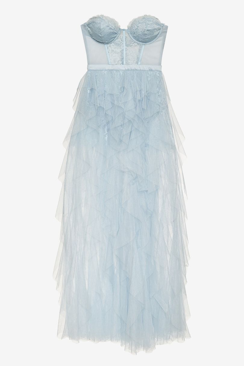 Blue For Love & Lemons Bustier Gown Maxi Dress | US-TMSY59186