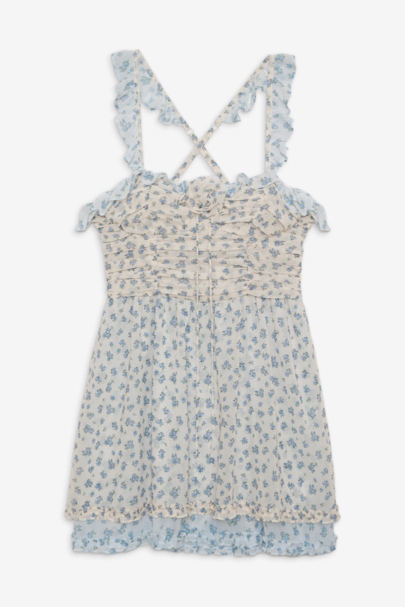 Blue For Love & Lemons Chateau Mini Dress | US-CGNV61403