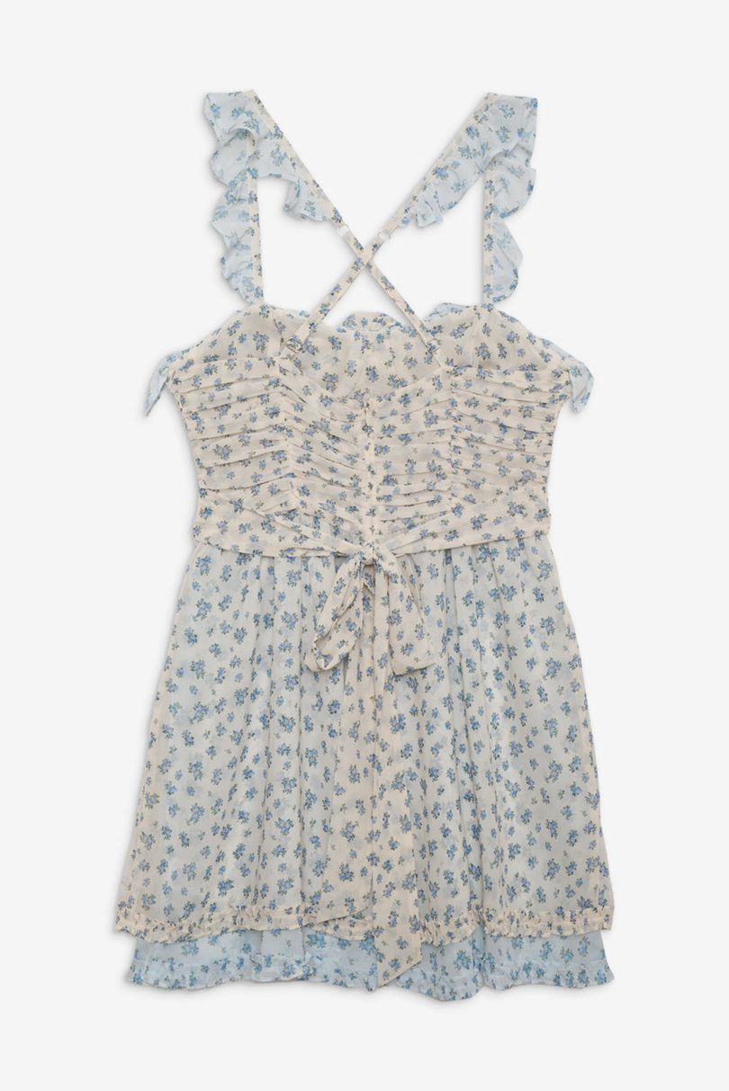 Blue For Love & Lemons Chateau Mini Dress | US-CGNV61403