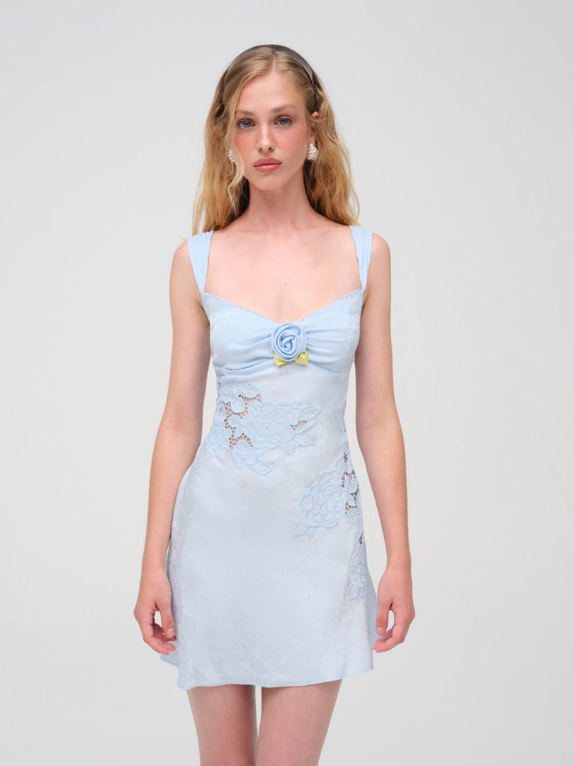 Blue For Love & Lemons Claudia Mini Dress | US-TUPE49372