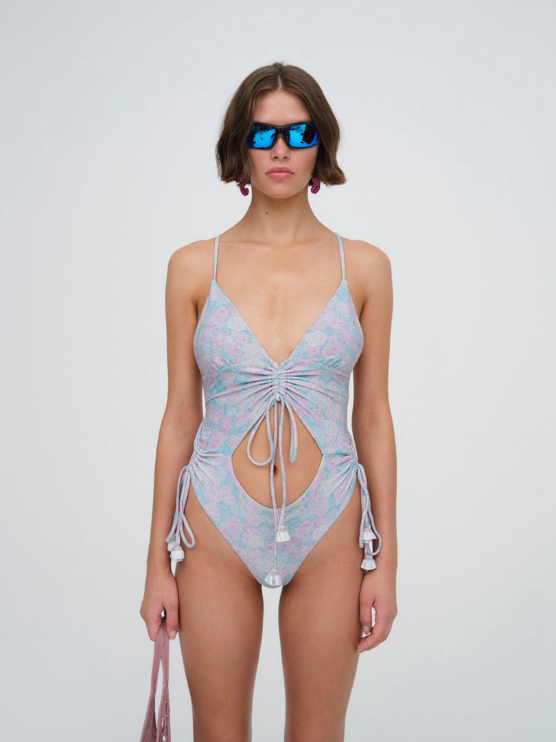 Blue For Love & Lemons Colline One Piece Swimsuit | US-TFIH16375