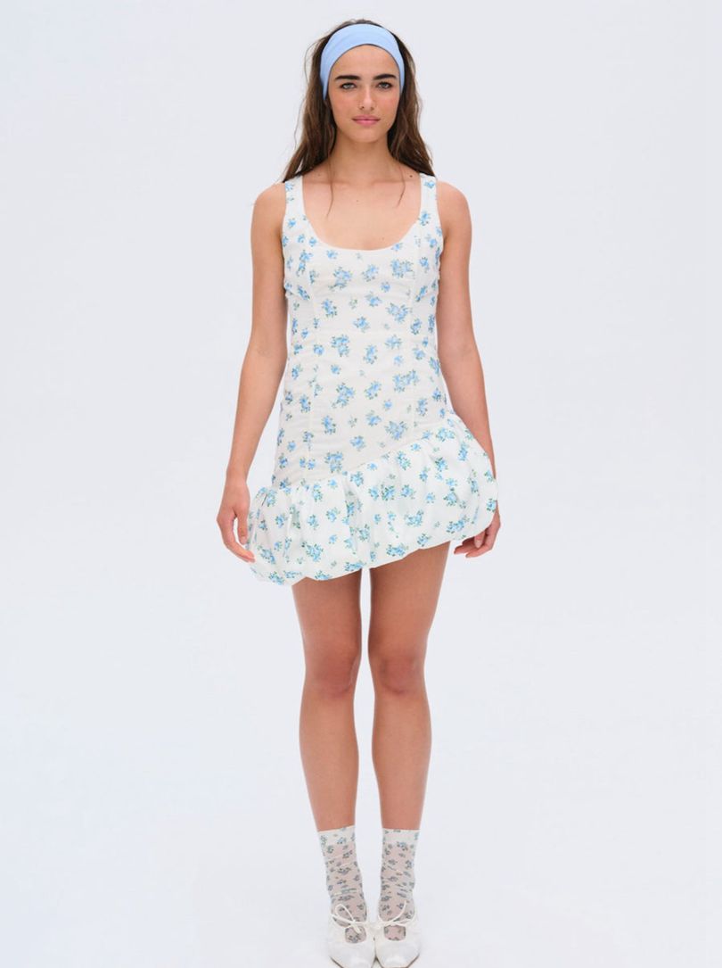 Blue For Love & Lemons Evelyne Mini Dress | US-GZKF79865