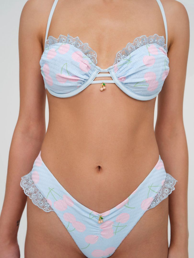 Blue For Love & Lemons Graceanne Ruffle Bikini Bottom | US-UVYX23678