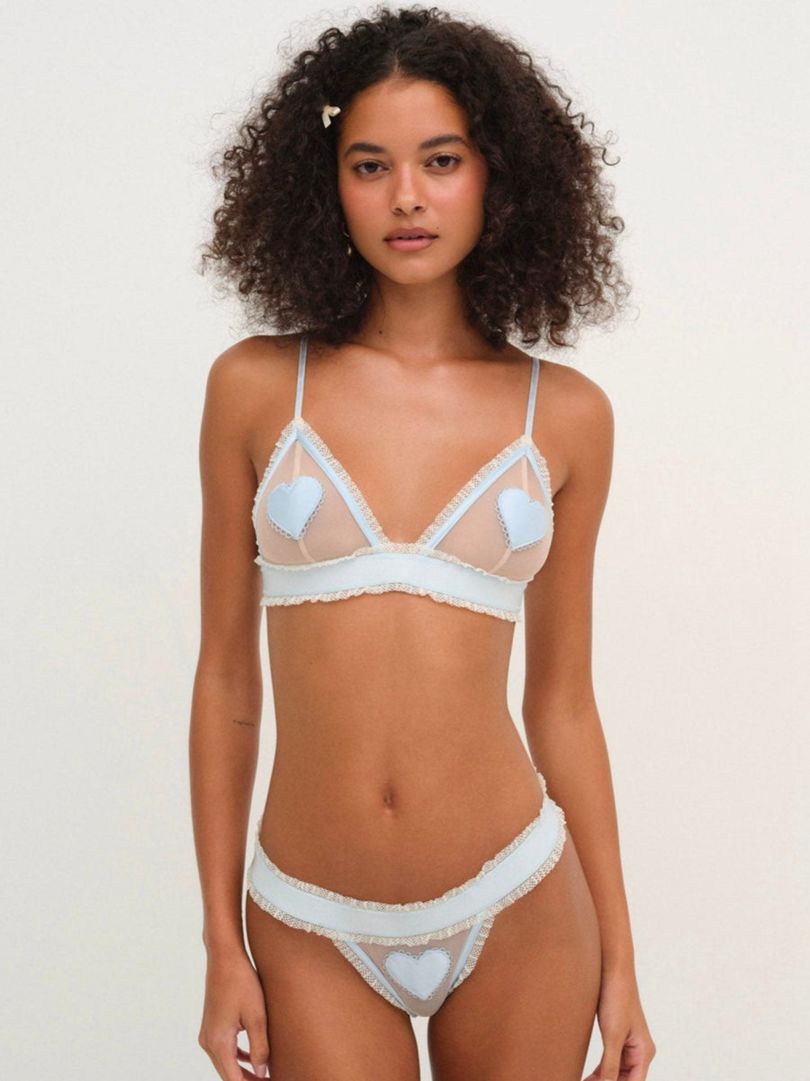 Blue For Love & Lemons Heart Applique Bralette | US-FXGR80947