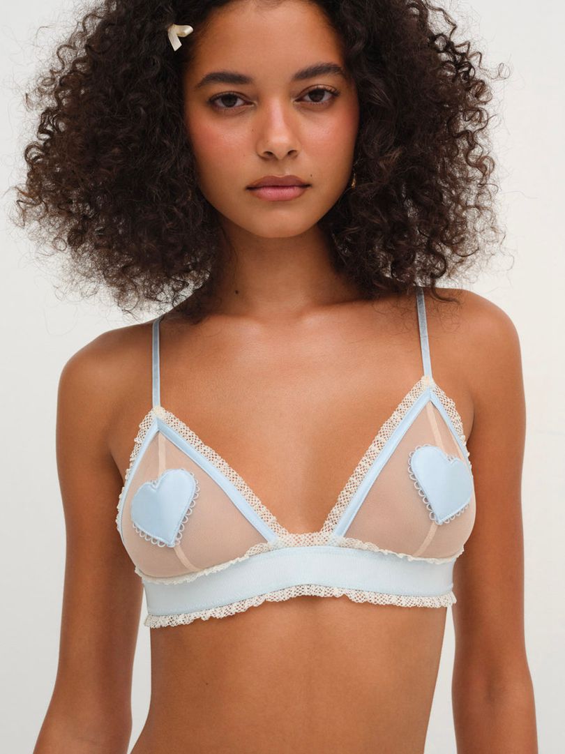 Blue For Love & Lemons Heart Applique Bralette | US-FXGR80947