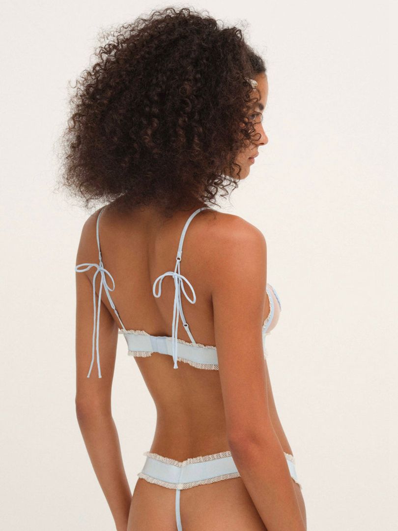 Blue For Love & Lemons Heart Applique Thong | US-LQKE46835