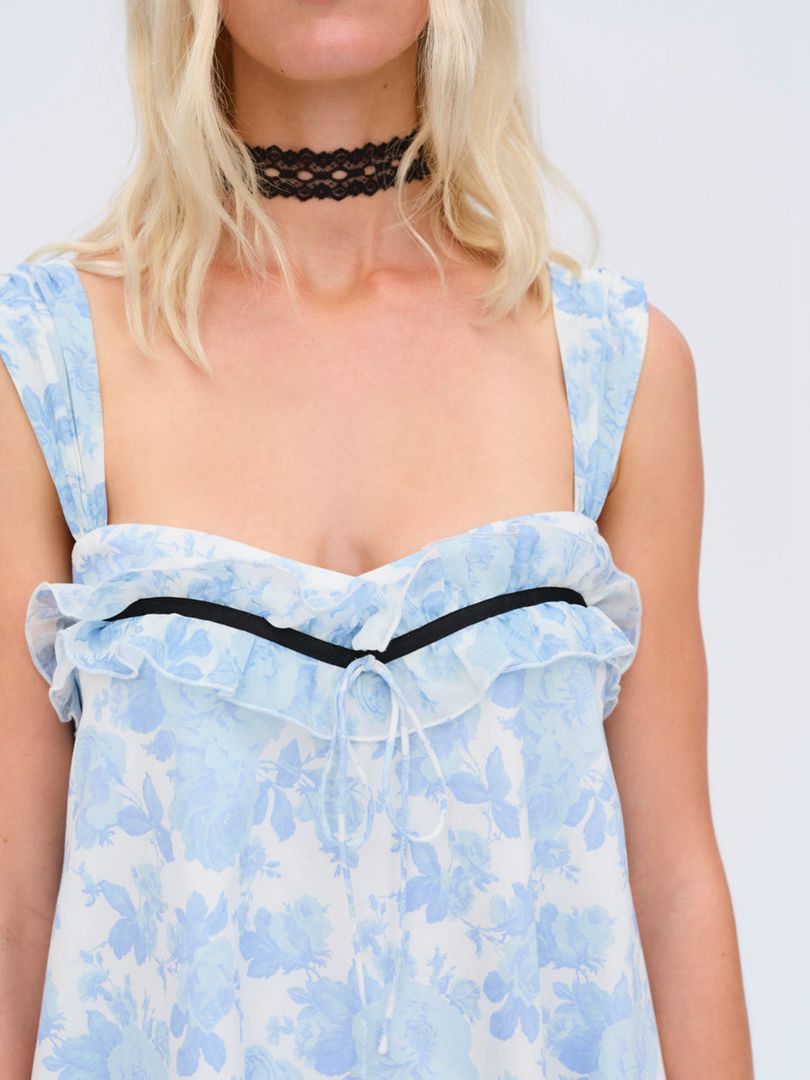 Blue For Love & Lemons Oliver Mini Dress | US-AODK85962