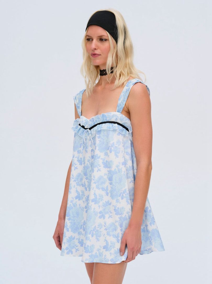 Blue For Love & Lemons Oliver Mini Dress | US-AODK85962