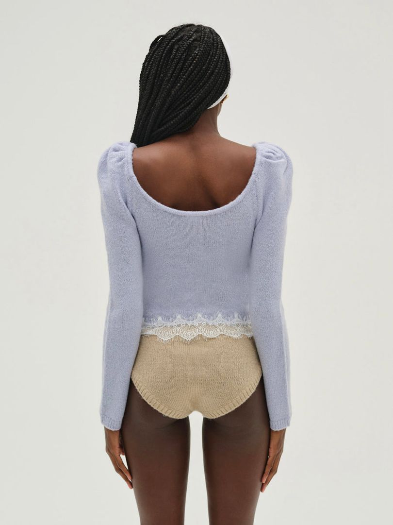 Blue For Love & Lemons Rosaleen Knit Top | US-DNMU10648