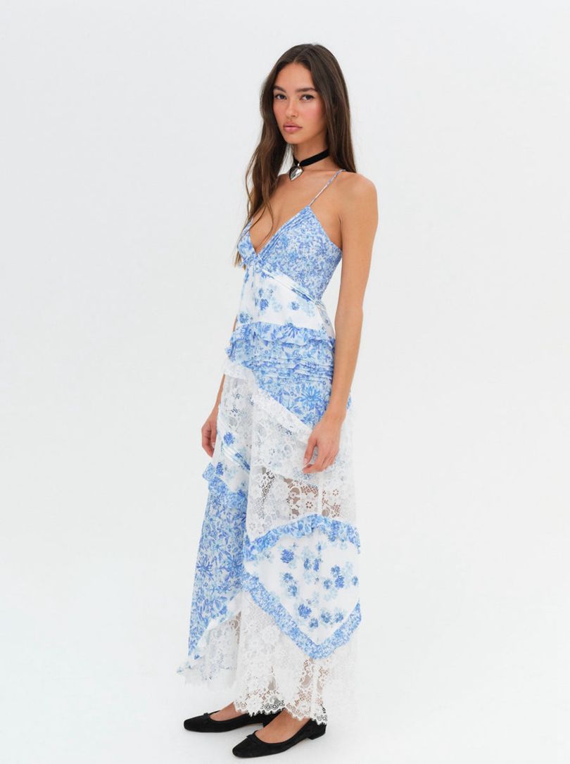 Blue For Love & Lemons Rosalyn Maxi Dress | US-YBLN25047