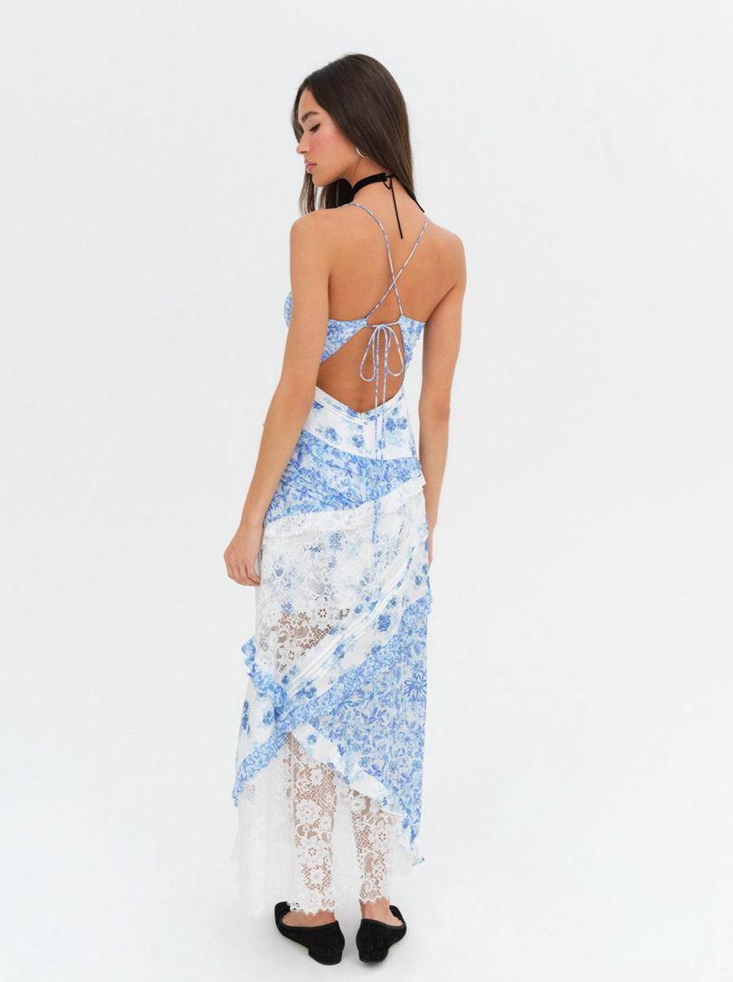 Blue For Love & Lemons Rosalyn Maxi Dress | US-YBLN25047