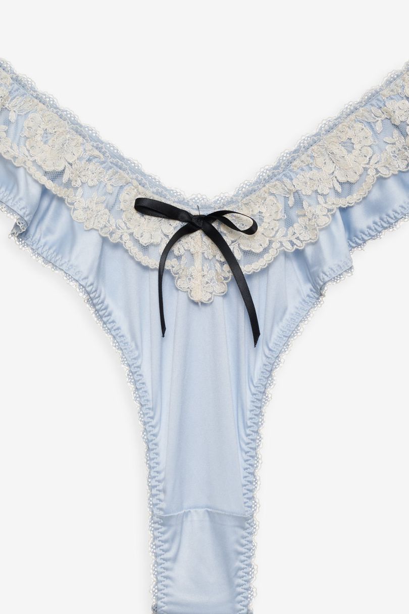 Blue For Love & Lemons Sweetheart Ruffle Thong | US-HQDC13472