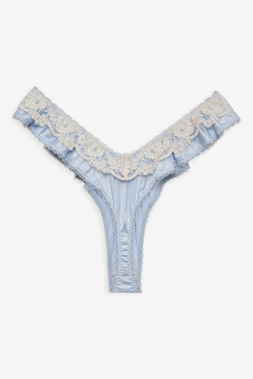 Blue For Love & Lemons Sweetheart Ruffle Thong | US-HQDC13472