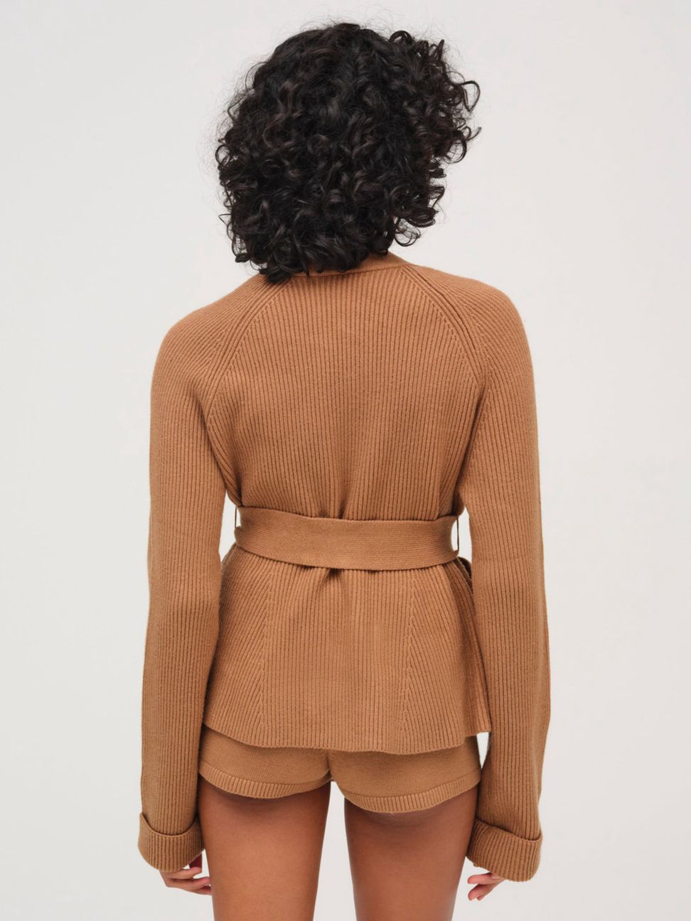 Brown For Love & Lemons Ellie Knit Jacket | US-EMZB60273