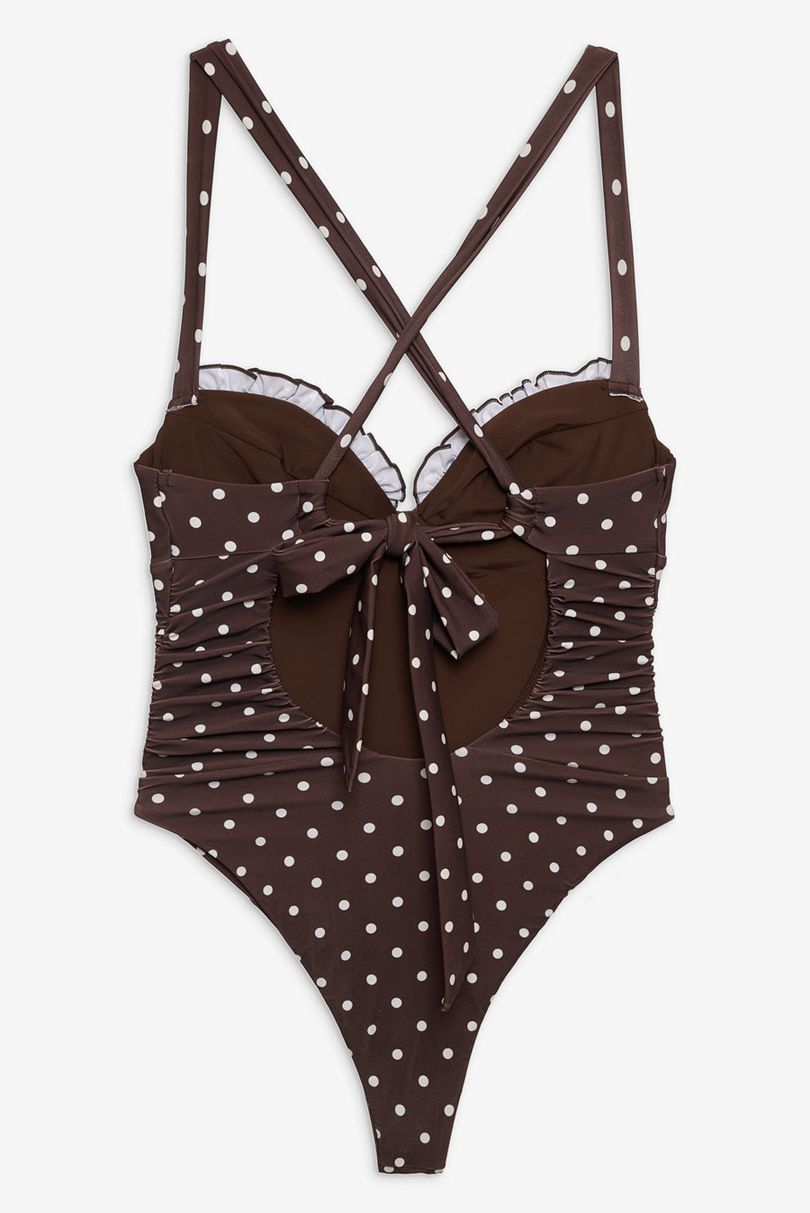 Chocolate For Love & Lemons Chocolate Dot One Piece Swimsuit | US-TVNG68942