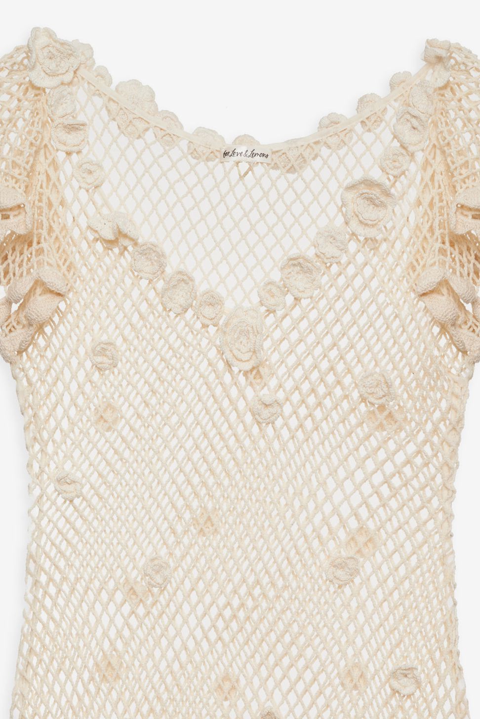 Cream For Love & Lemons Betty Bouquet Knit Mini Dress | US-GRID25147