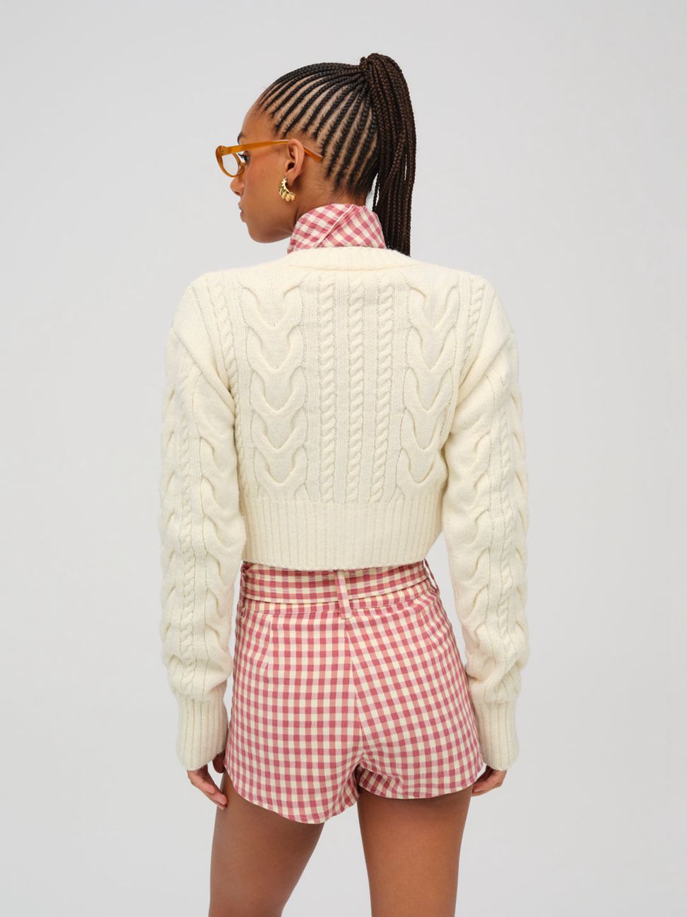 Cream For Love & Lemons Camille Cable Knit Cardigan | US-BCIK72690