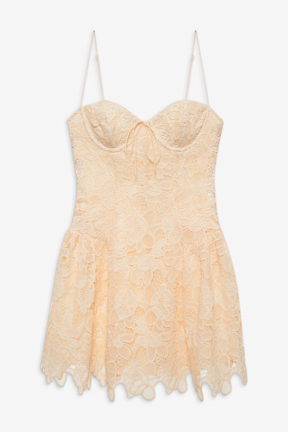 Cream For Love & Lemons Coco Lace Sleeveless Mini Dress | US-JOKH18390