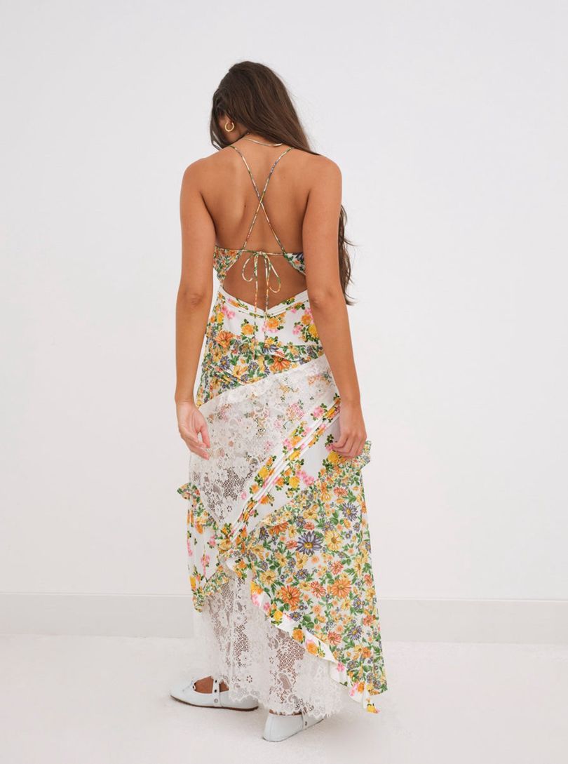 Green For Love & Lemons Rosalyn Maxi Dress | US-CTDL89750