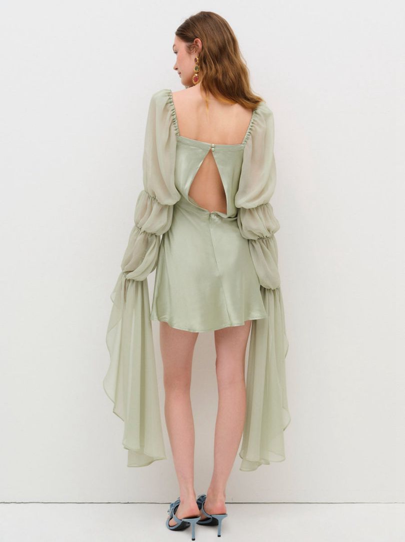 Green For Love & Lemons Willow Mini Dress | US-RMLD10586