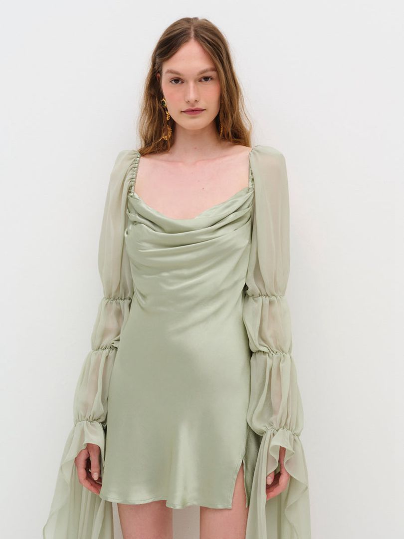 Green For Love & Lemons Willow Mini Dress | US-RMLD10586