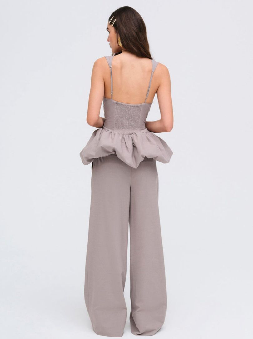 Grey For Love & Lemons Marianne Bubble Hem Corset Top | US-ALFB82650