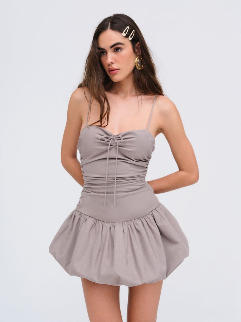 Grey For Love & Lemons Marianne Mini Dress | US-UBVS78396