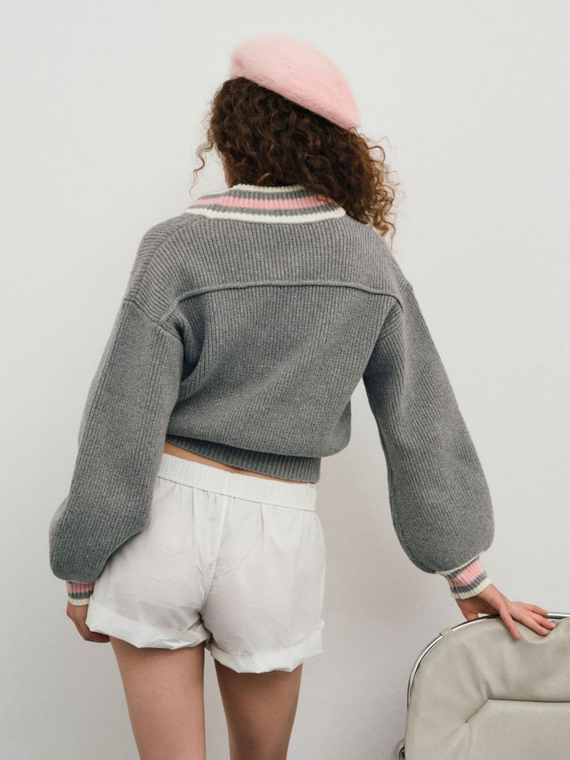 Grey For Love & Lemons Petra Knit Jacket | US-SRTO12758