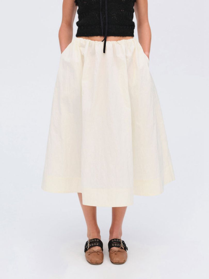 Ivory For Love & Lemons Billie Poplin Midi Skirt | US-ZSEA6853