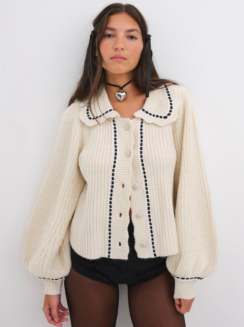 Ivory For Love & Lemons Jade Cardigan | US-UOFA50876